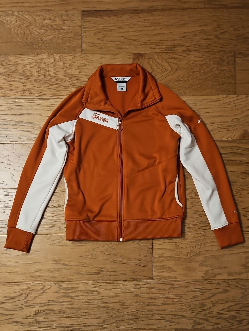 Texas Longhorns UT Retro Columbia Zip Up Burnt Orange White Embroidered Large